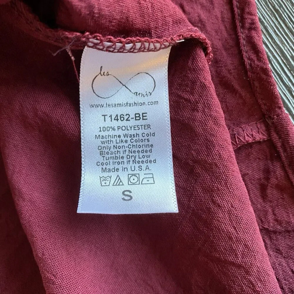 2‎ Bundle Betsy Boutique Keyhole Cinched Neck Tank Burgundy & Cognac Career Sz S - Picture 15 of 15